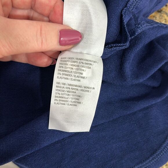 Zuda Cotton Blend 3/4 Dolman Sleeve Pullover Sweater In Dark Blue Size S - Picture 8 of 10